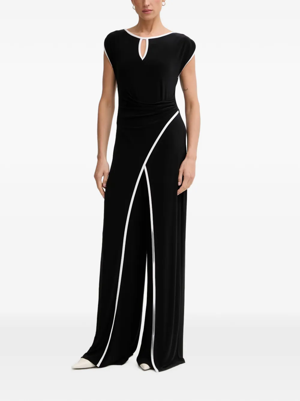 Joseph Ribkoff Contrast-trim Jumpsuit In Black