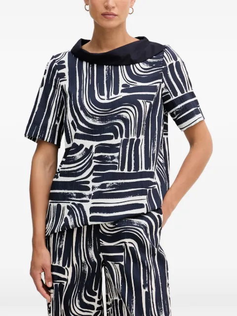 Joseph Ribkoff abstract-print cowl-neck top