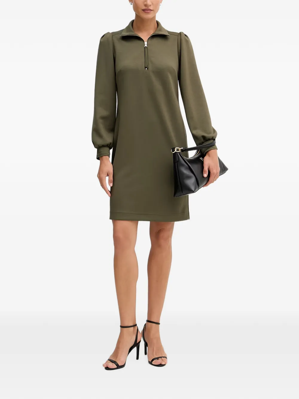 Joseph Ribkoff mini-jurk met pofmouwen en kwartrits Groen