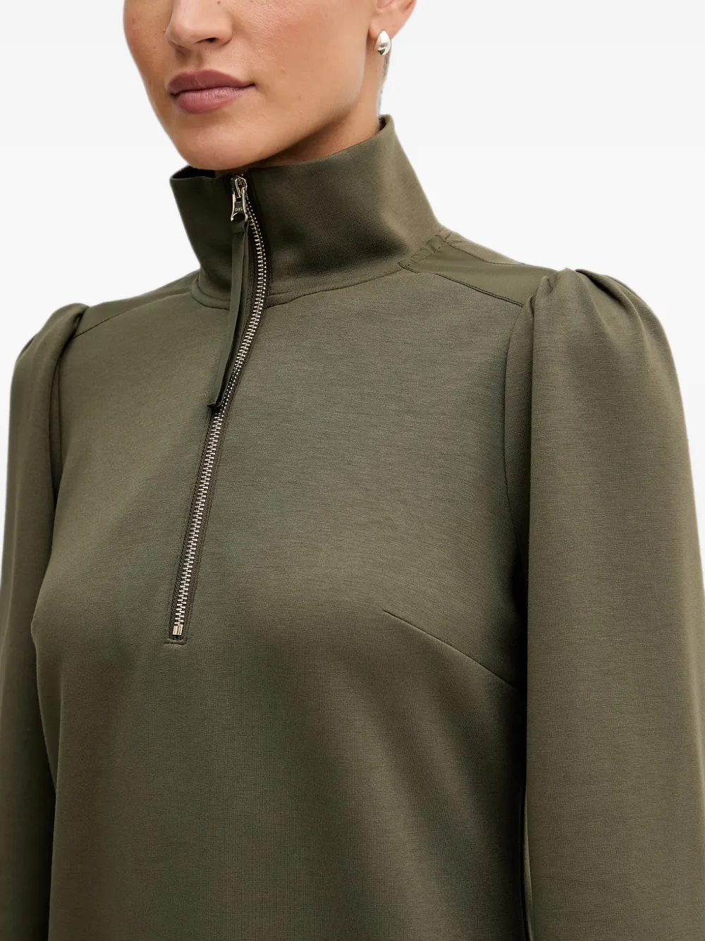 Joseph Ribkoff mini-jurk met pofmouwen en kwartrits Groen
