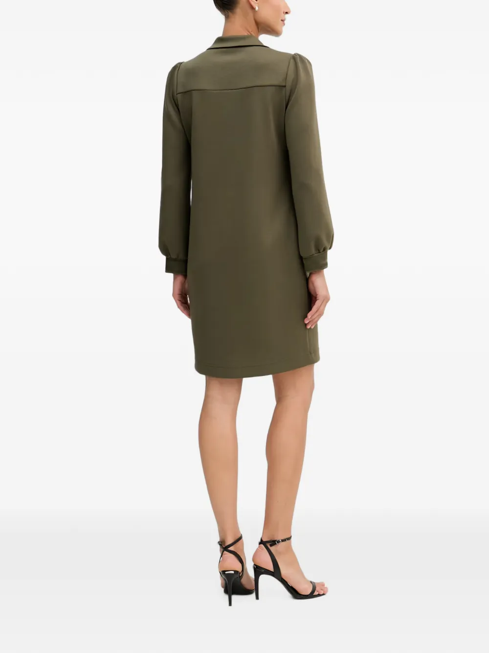 Joseph Ribkoff mini-jurk met pofmouwen en kwartrits Groen