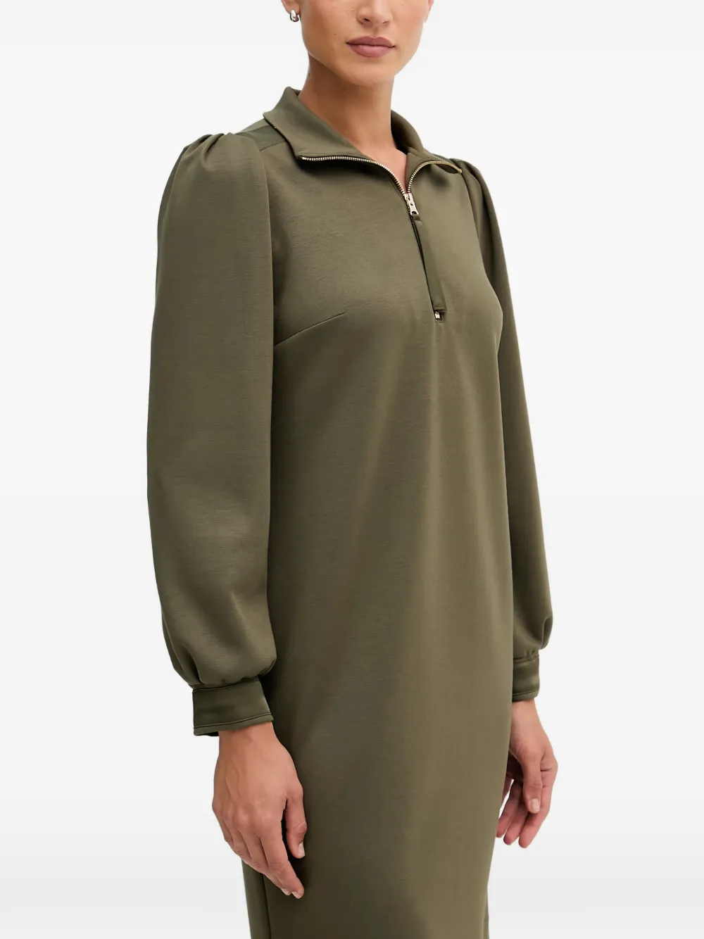 Joseph Ribkoff mini-jurk met pofmouwen en kwartrits Groen