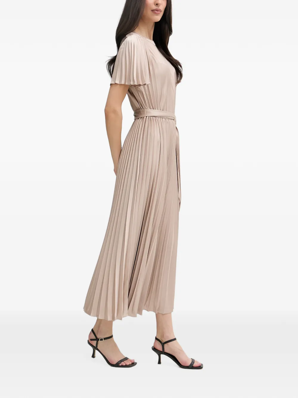 Joseph Ribkoff Geplooide midi-jurk Beige