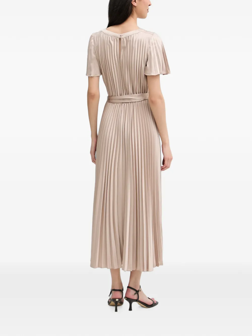 Joseph Ribkoff Geplooide midi-jurk Beige