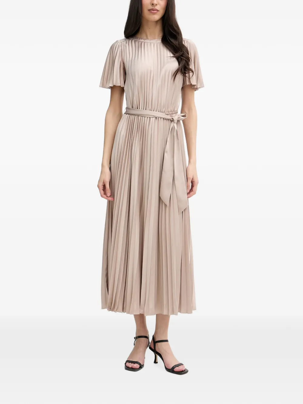 Joseph Ribkoff pleated belted midi dress - Neutrals