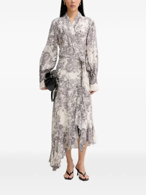 Blugirl lace-print ruffled asymmetric dress