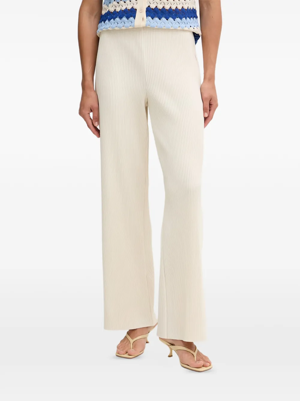 Joseph Ribkoff ribbed wide-leg trousers - Neutrals
