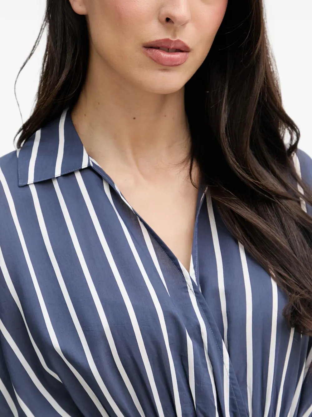 Joseph Ribkoff Gesmockte midi-jurk met verticale streep Blauw