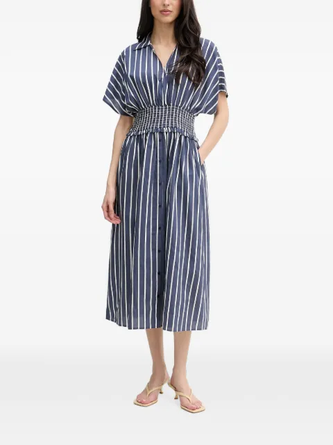 Joseph Ribkoff vertical-stripe smocked-waist midi dress