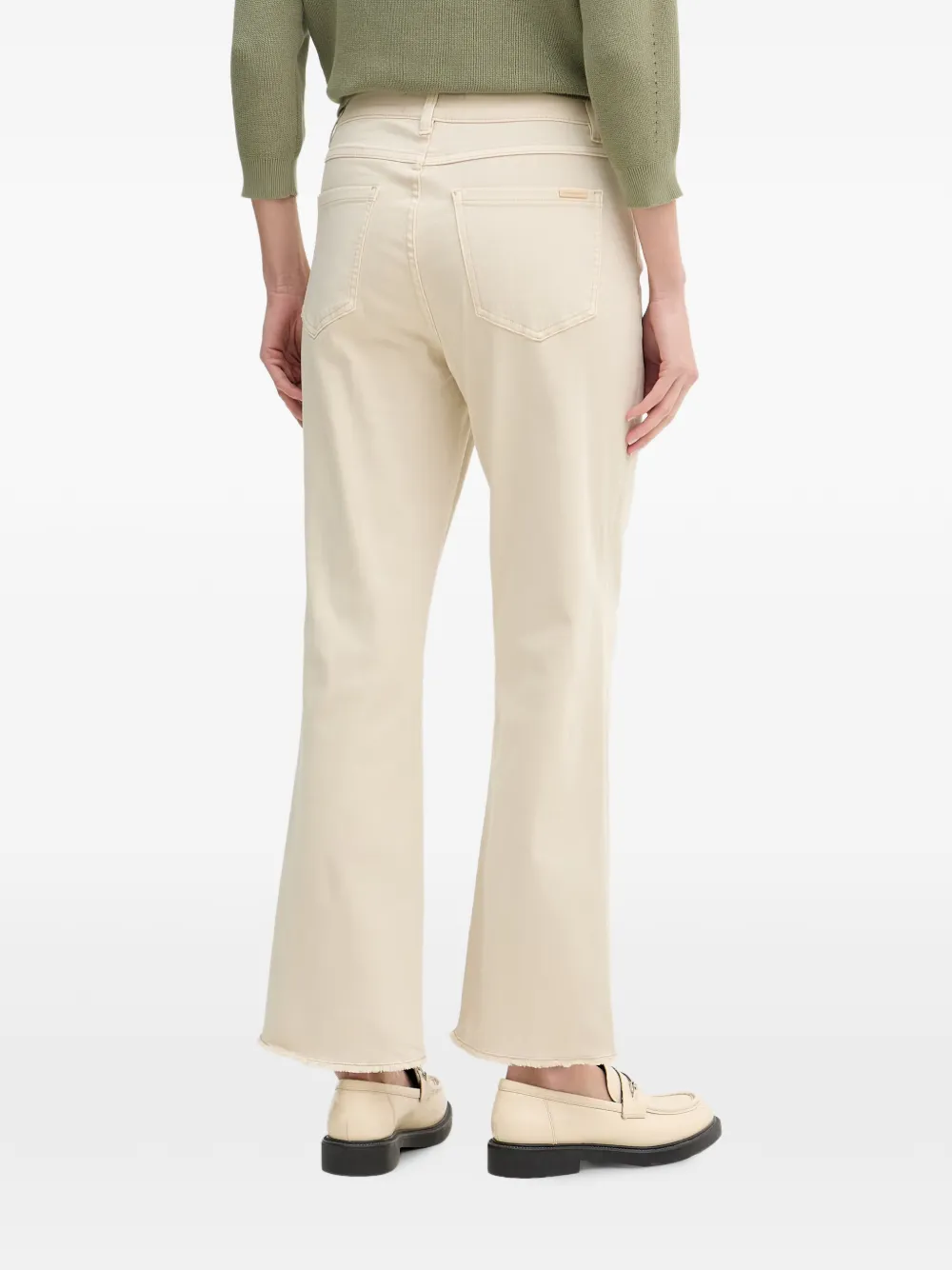 Joseph Ribkoff Flared jeans met franje en uitgesneden details Beige