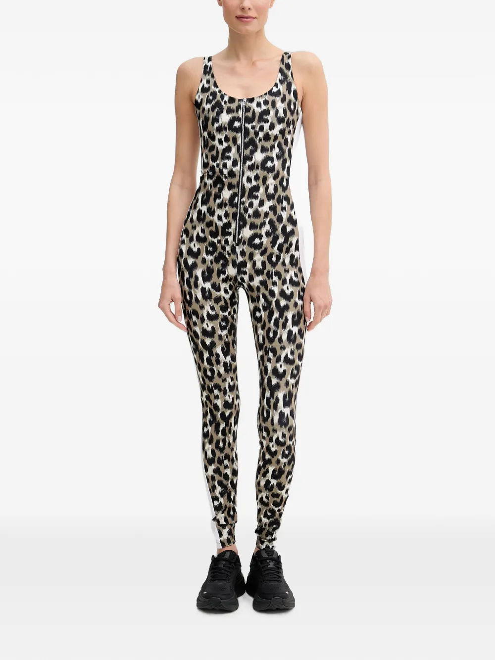 Fusalp Biarrita leopard-print sleeveless performance jumpsuit - Toni neutri