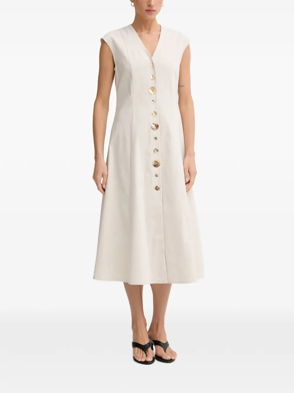 Joseph Ribkoff button-up sleeveless midi dress - Neutrals