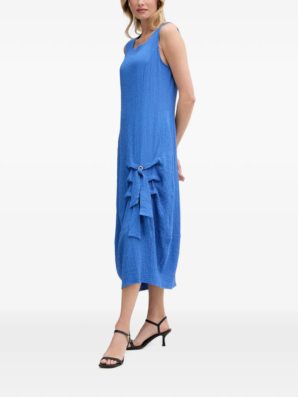 Joseph Ribkoff Midi-jurk met strikdetail en textuur Blauw