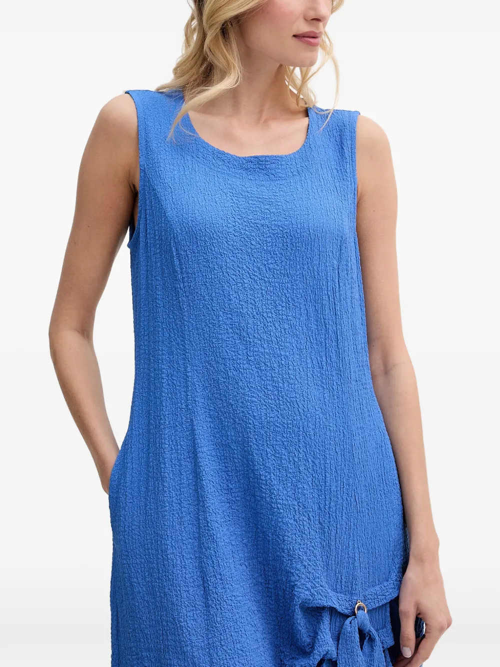Joseph Ribkoff Midi-jurk met strikdetail en textuur Blauw