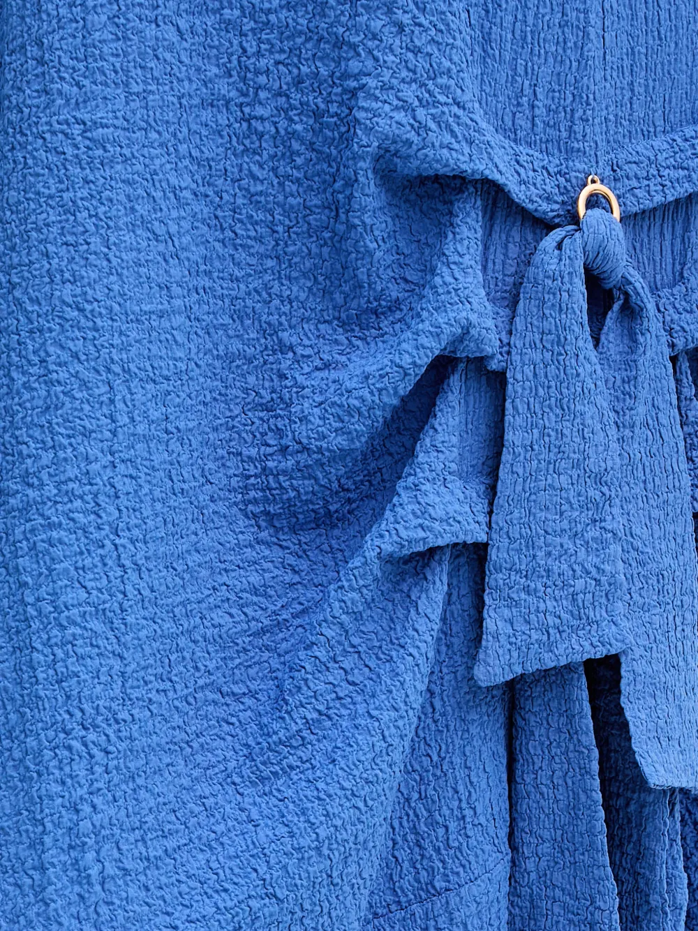 Joseph Ribkoff Midi-jurk met strikdetail en textuur Blauw