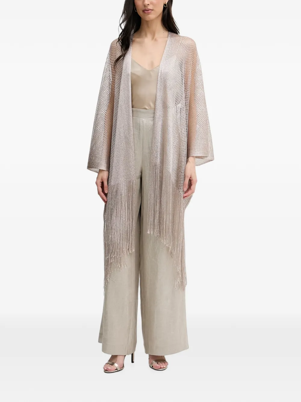 Joseph Ribkoff Palazzo broek met metallic-effect Beige