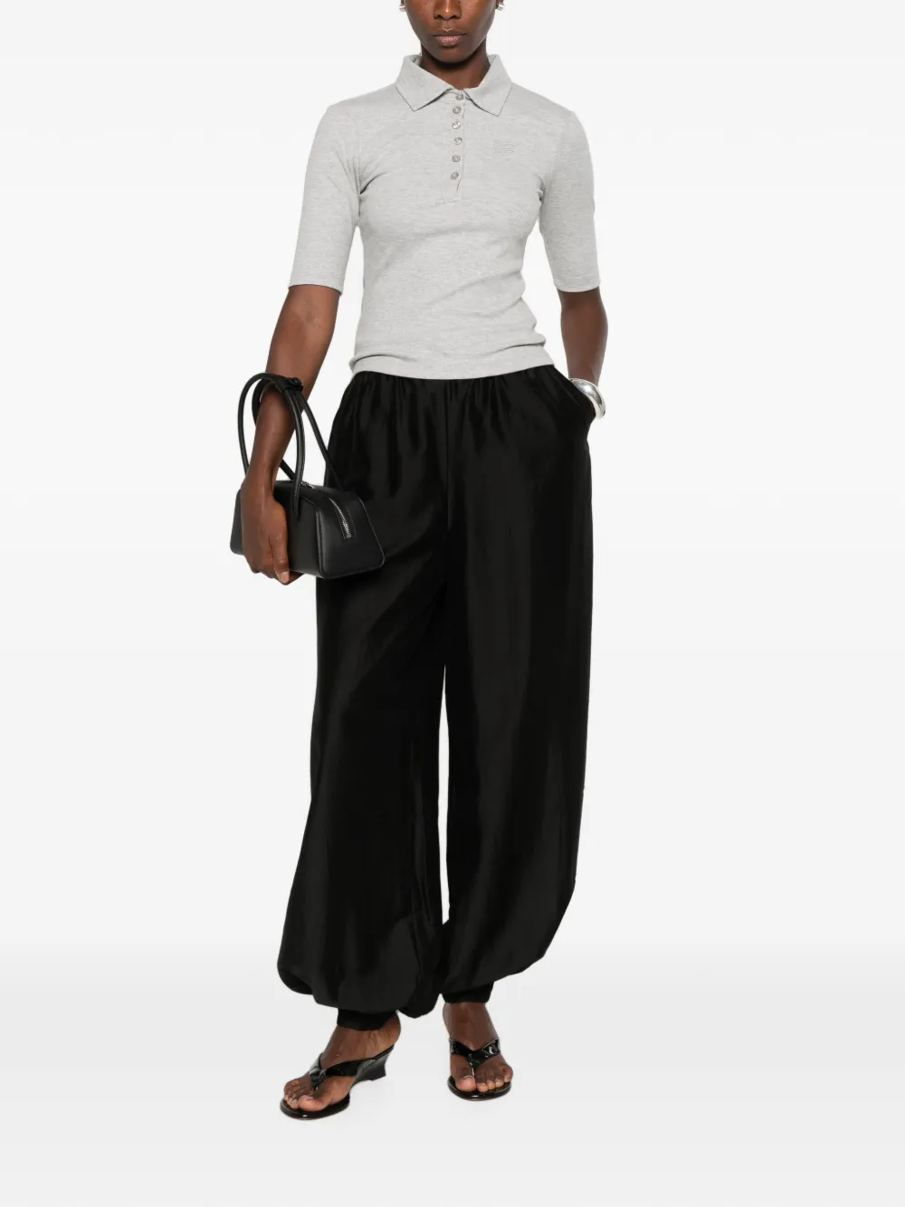 Gestuz Drew poloshirt met korte mouwen Grijs
