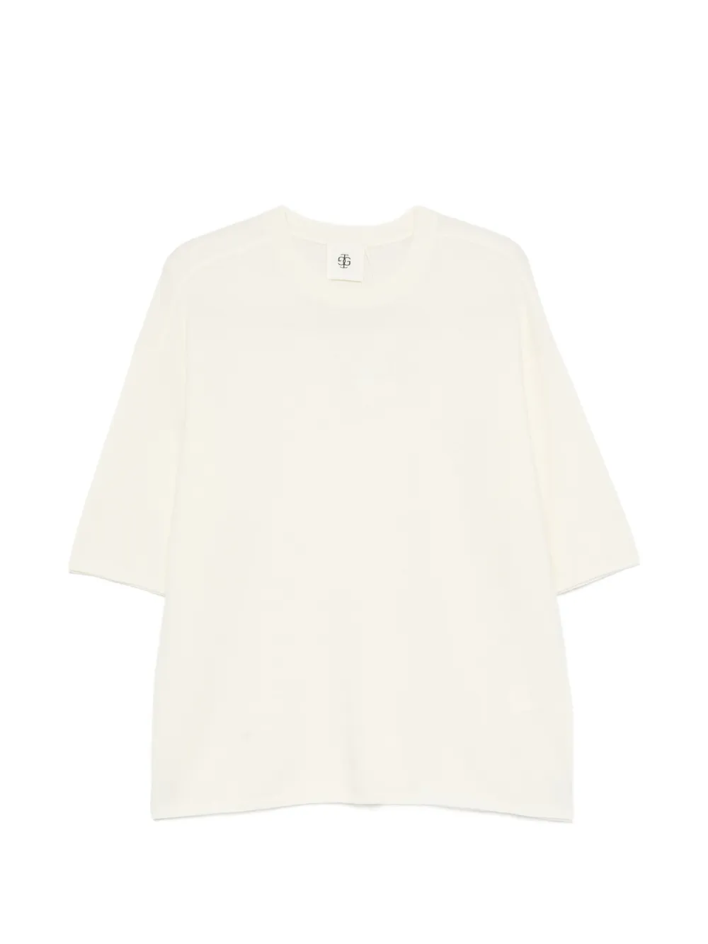 The Garment Como fine-knit oversized-fit short-sleeved sweater - Toni neutri