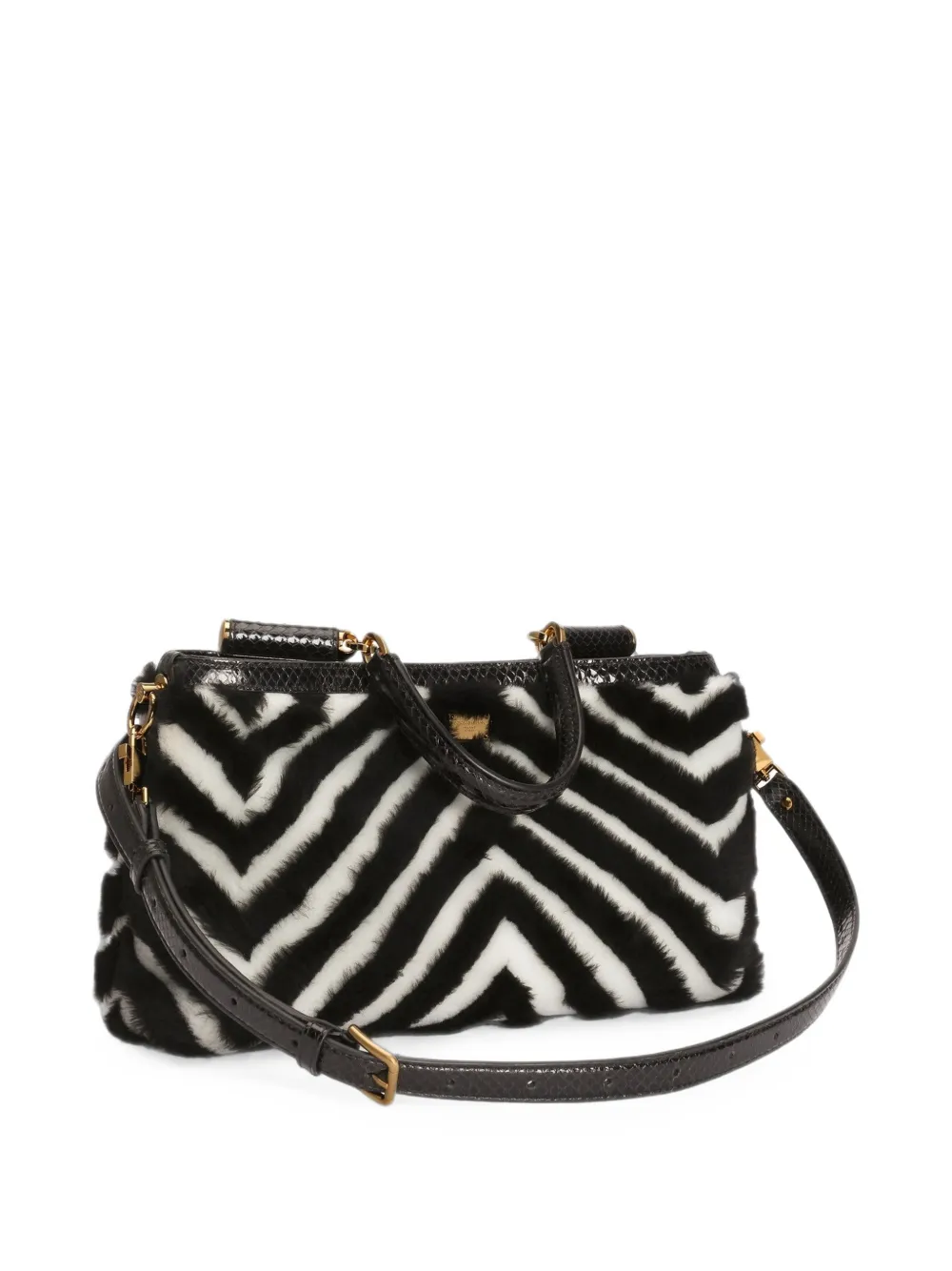 Dolce & Gabbana Medium Vittoria crossbodytas met bont Zwart