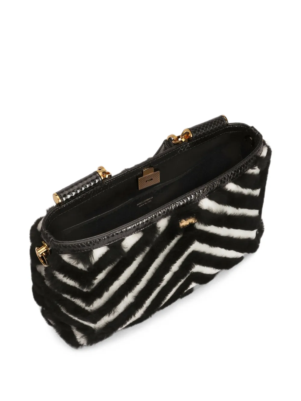 Dolce & Gabbana Medium Vittoria crossbodytas met bont Zwart