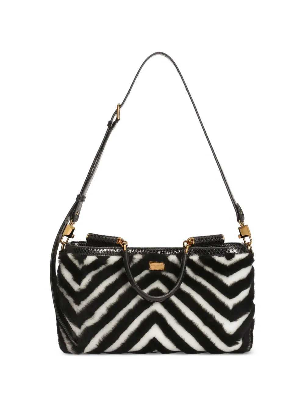 Dolce & Gabbana Medium Vittoria crossbodytas met bont Zwart