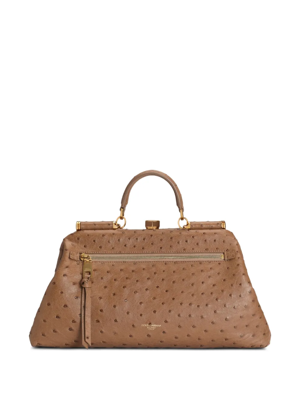 Dolce & Gabbana Grote Grandma handtas van struisvogelleer Beige