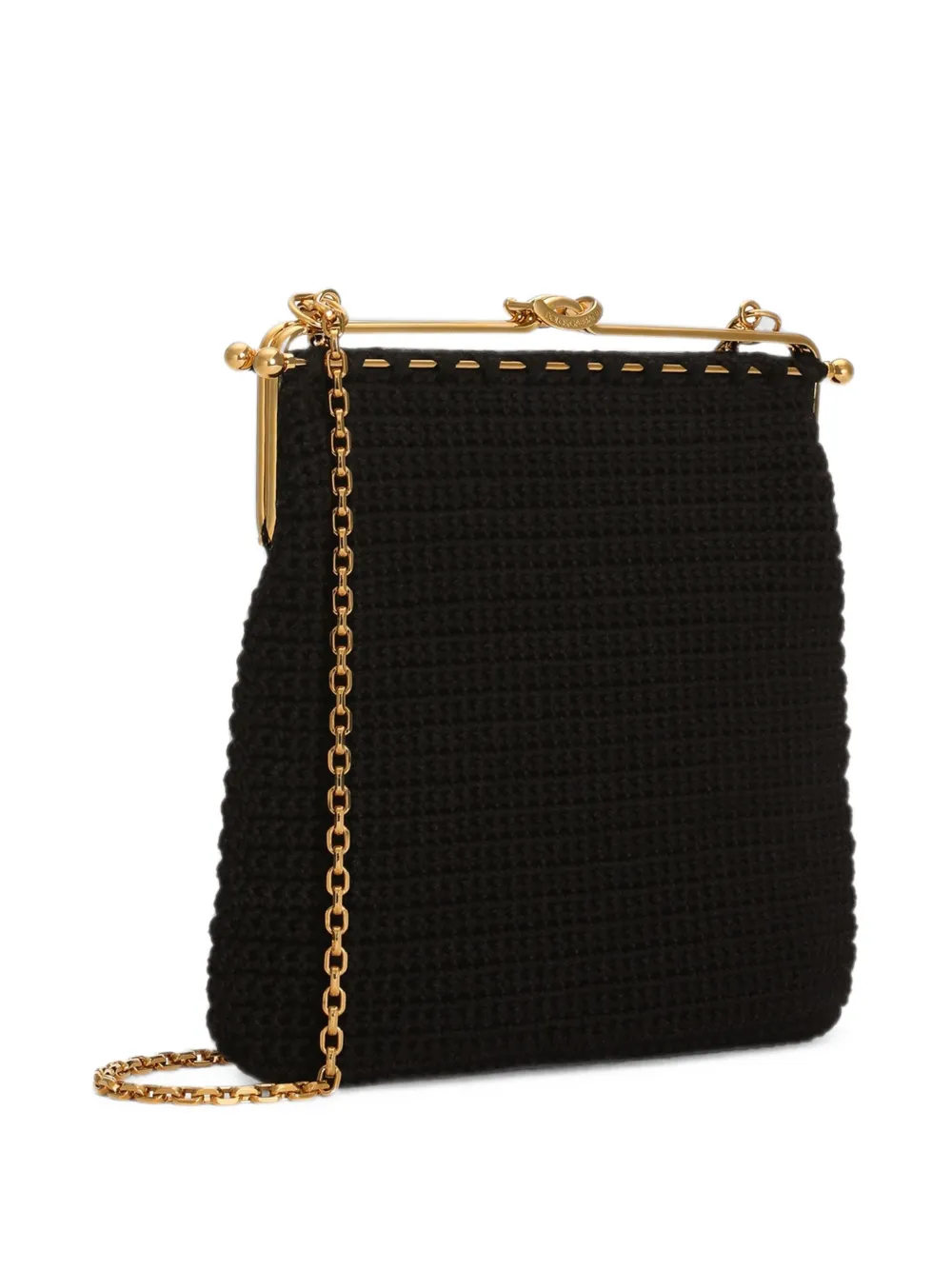 Dolce & Gabbana Dina gehaakte katoenen crossbodytas Zwart