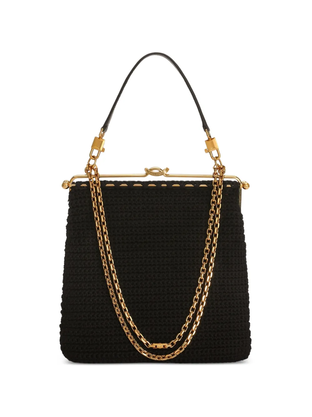 Dolce & Gabbana Borsa a tracolla Dina in cotone all'uncinetto - Nero