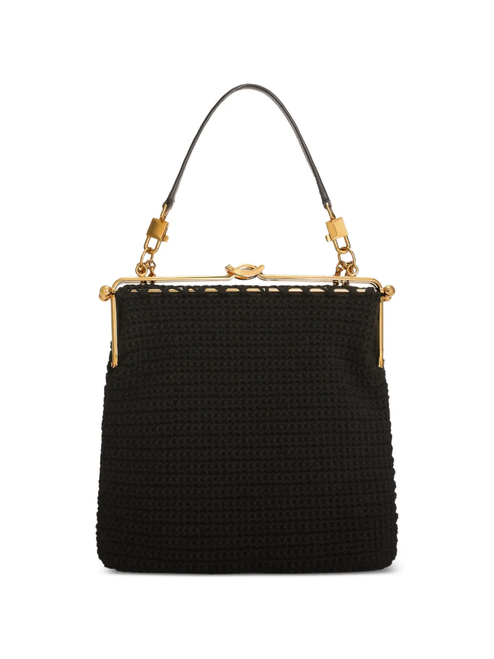 Dolce & Gabbana Dina gehaakte katoenen crossbodytas Zwart