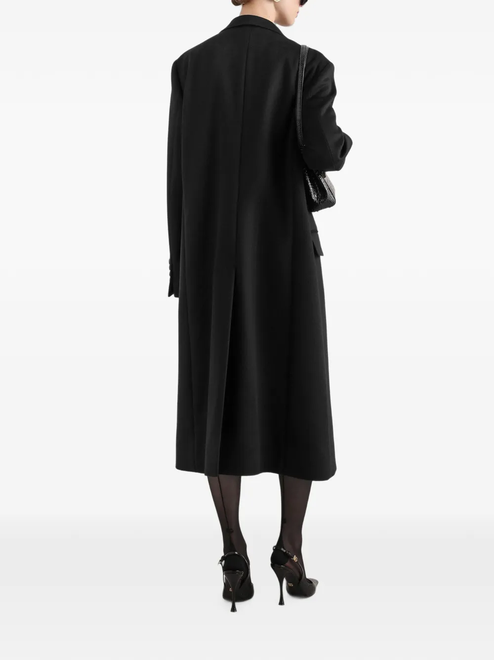 Dolce & Gabbana Mantel met dubbele rij knopen Zwart