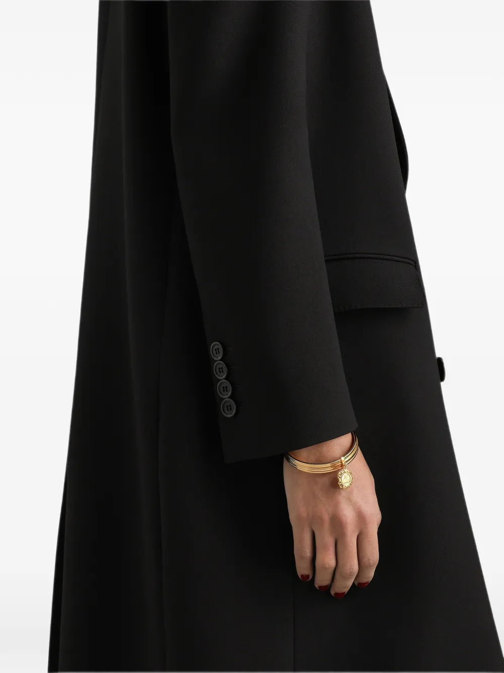 Dolce & Gabbana Wollen gabardine jas Zwart