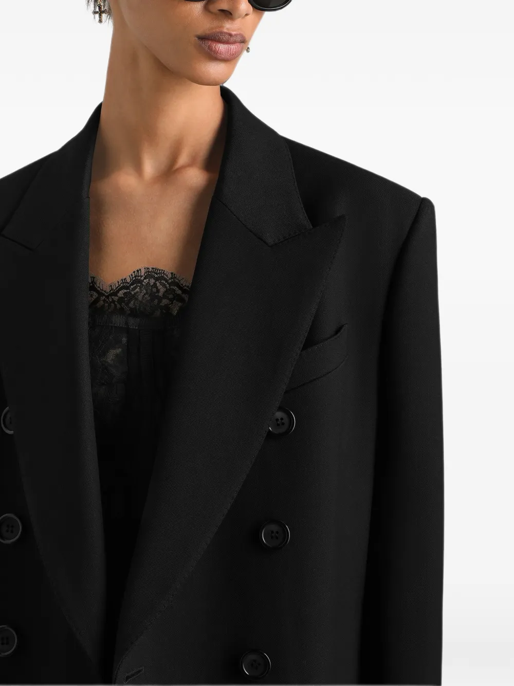 Dolce & Gabbana Wollen gabardine jas Zwart