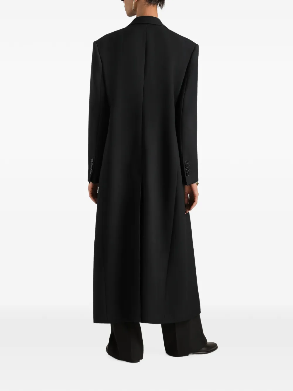Dolce & Gabbana Wollen gabardine jas Zwart