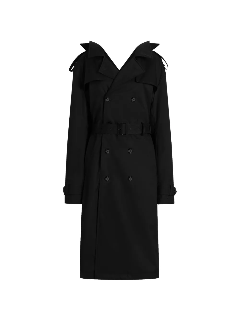 Dolce & Gabbana Trench doppiopetto con cappuccio - Nero