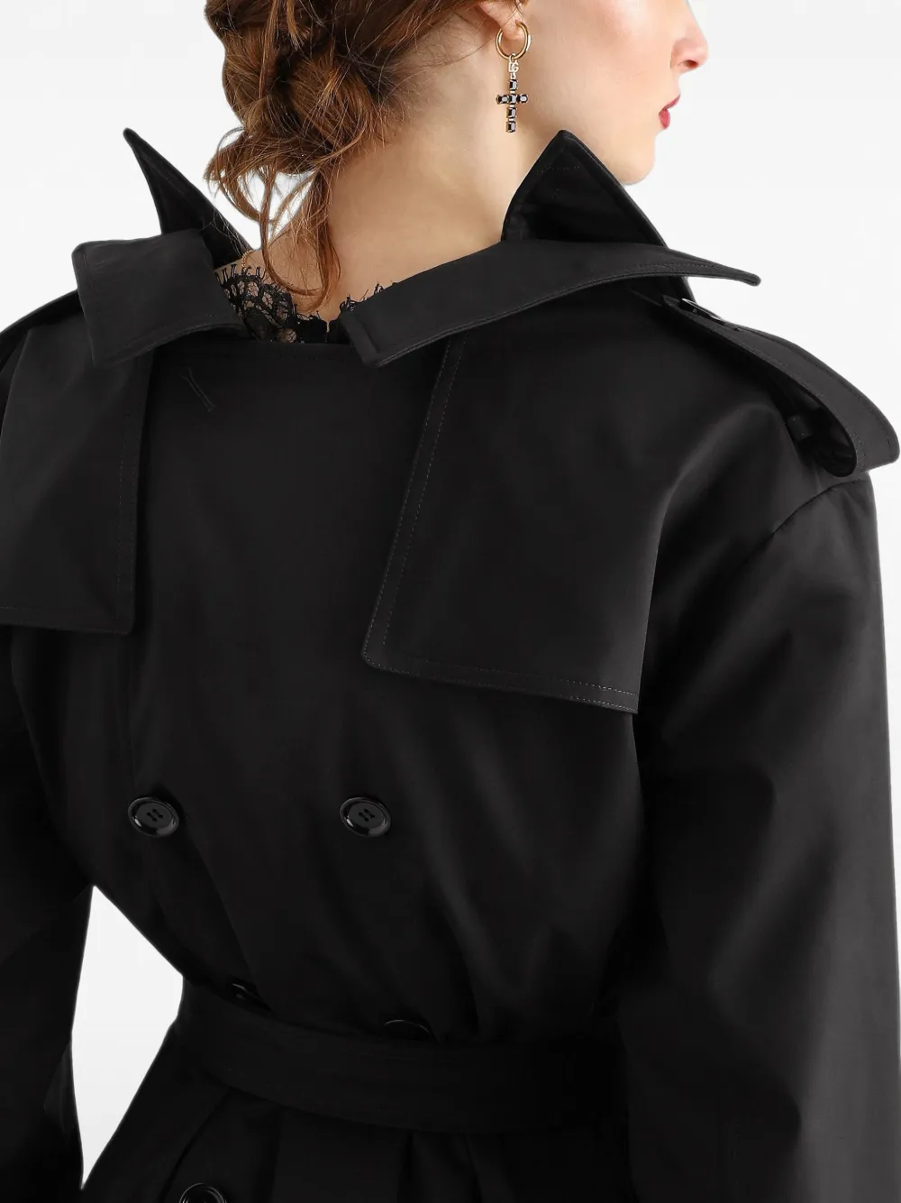 Dolce & Gabbana Trenchcoat met dubbele rij knopen Zwart