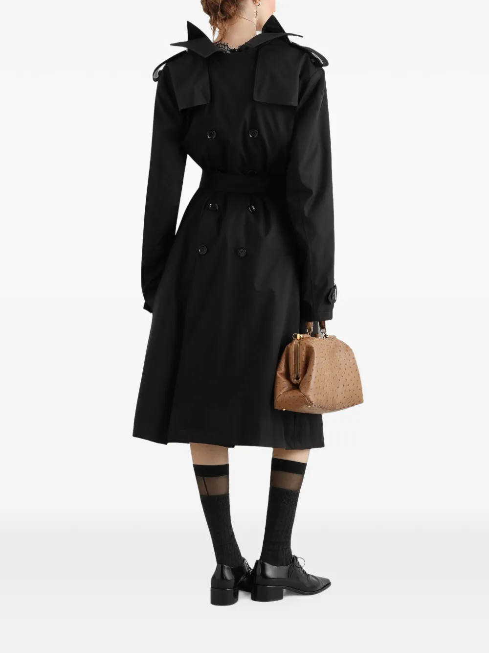 Dolce & Gabbana Trenchcoat met dubbele rij knopen Zwart
