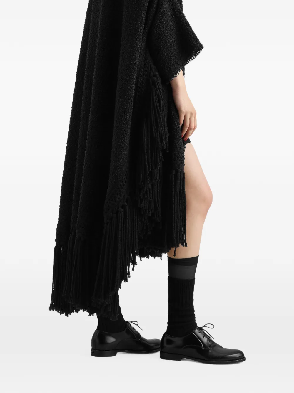 Dolce & Gabbana fringed-edge cape Zwart