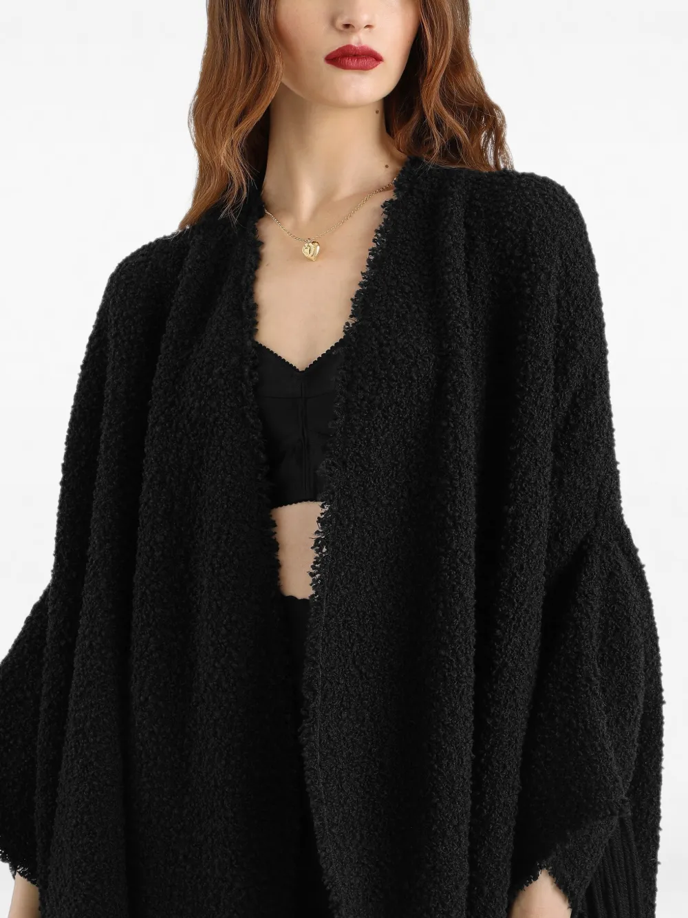 Dolce & Gabbana fringed-edge cape Zwart