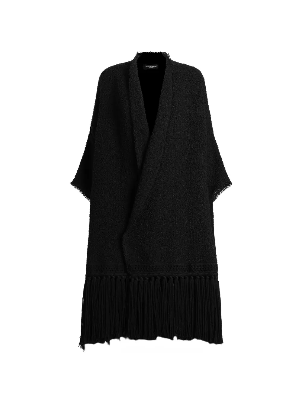 Dolce & Gabbana fringed-edge cape Zwart