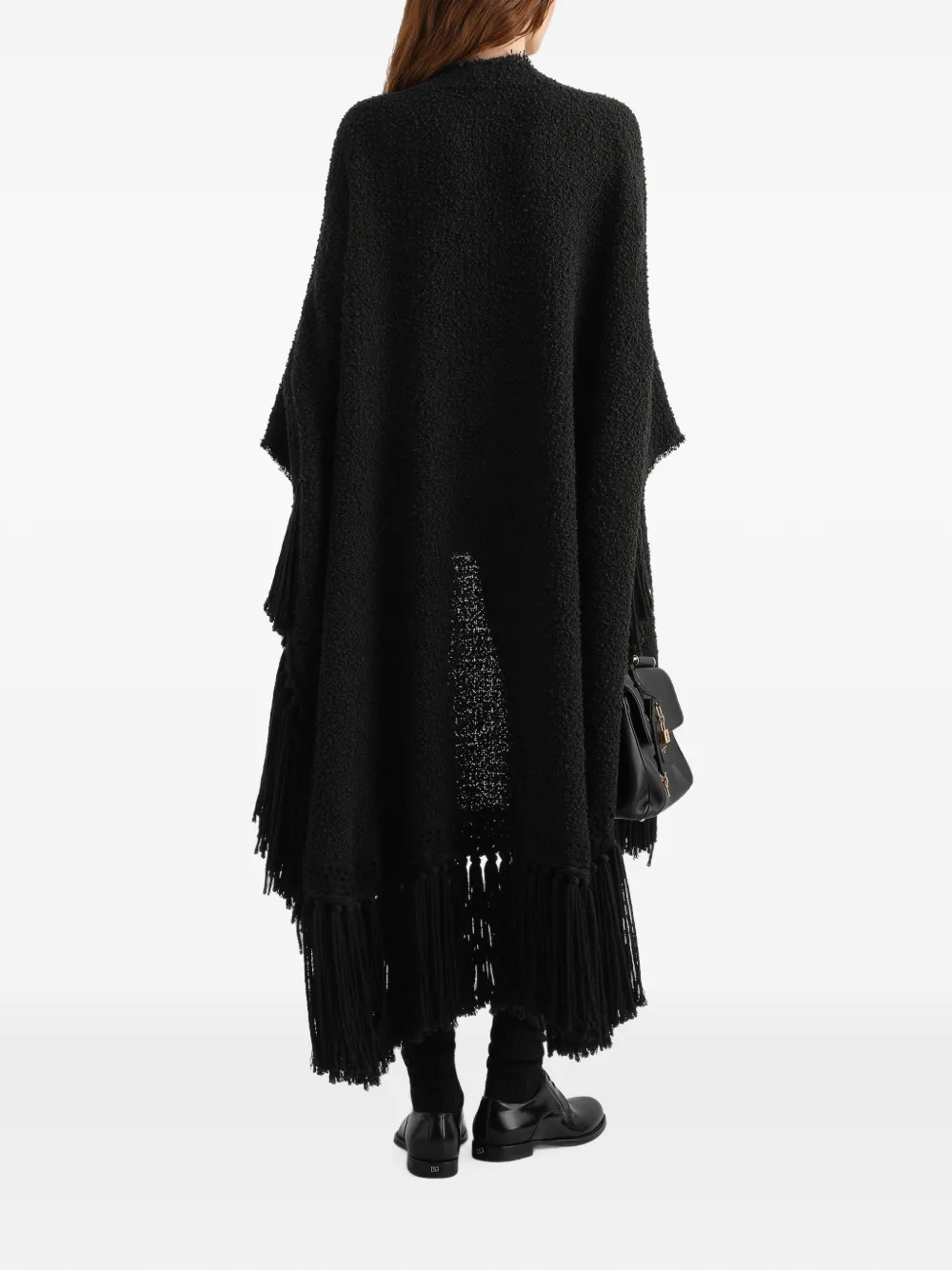 Dolce & Gabbana fringed-edge cape Zwart