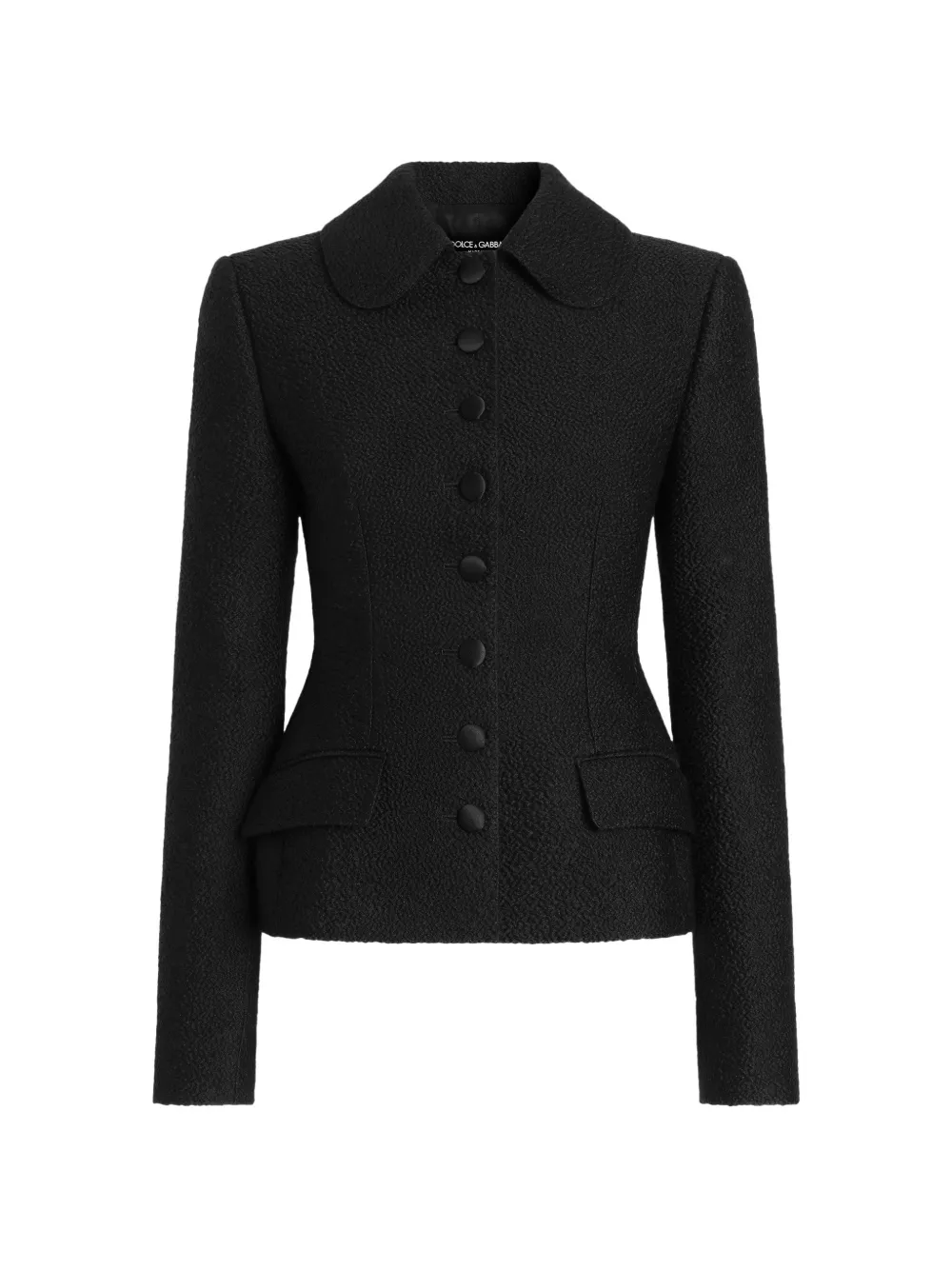 Dolce & Gabbana Giacca-camicia in lana con bottoni - Nero