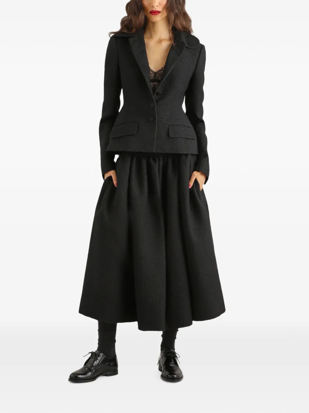 Dolce & Gabbana Button-down wollen jack Zwart