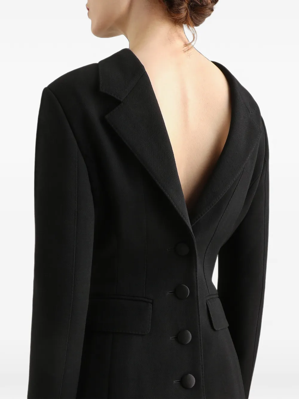 Dolce & Gabbana Wollen crêpe jack Zwart