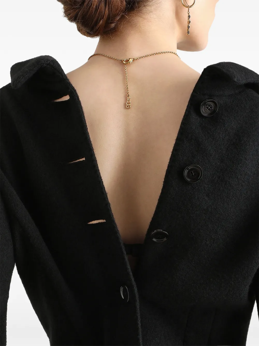 Dolce & Gabbana Wollen jack met enkele rij knopen Zwart