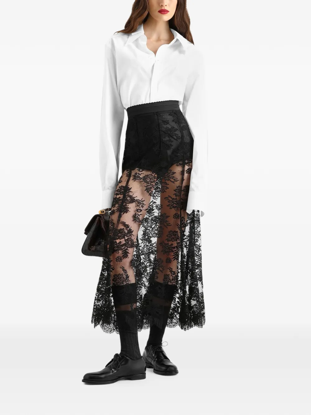 Dolce & Gabbana Chantilly kanten rok Zwart