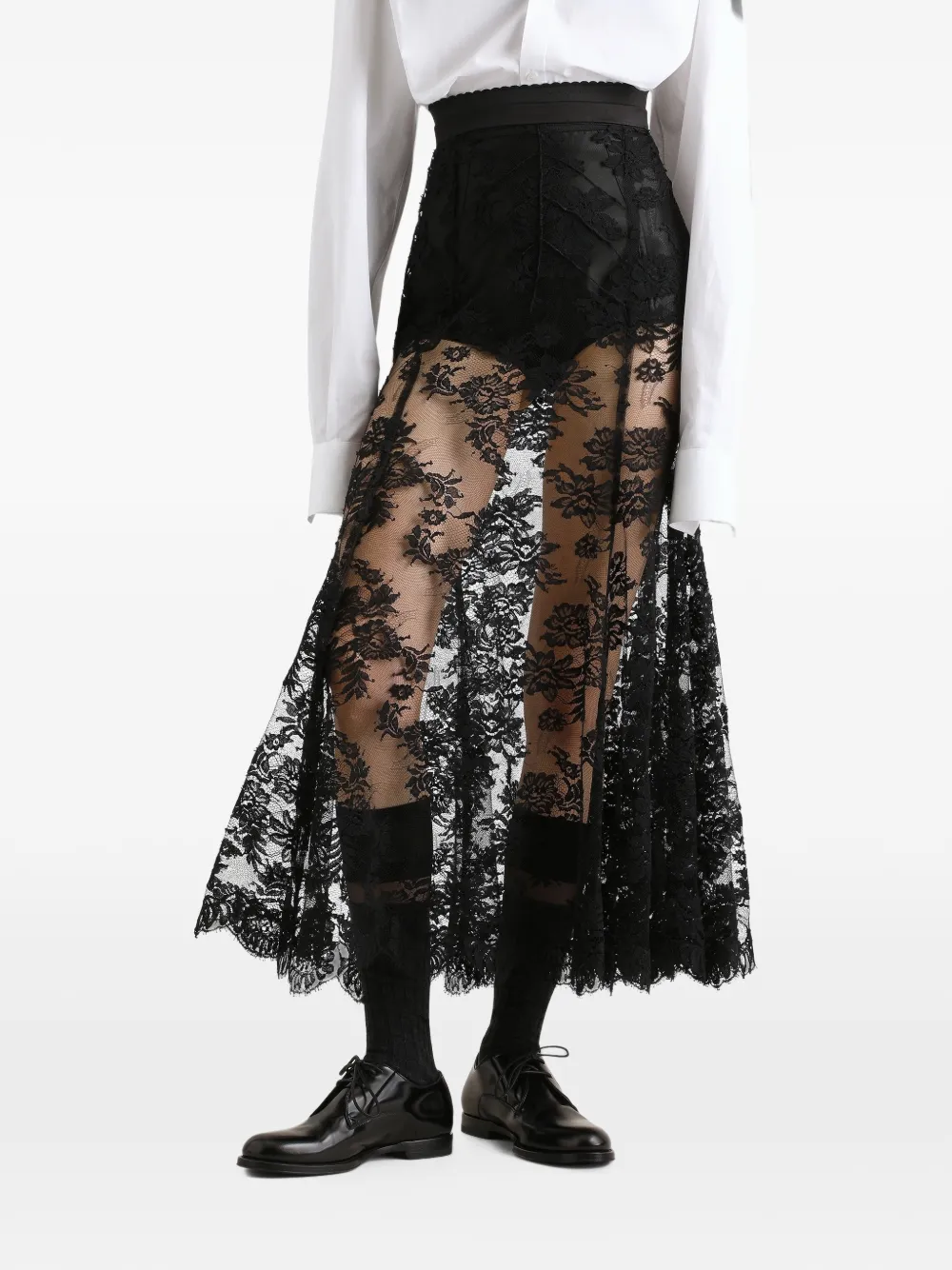 Dolce & Gabbana Chantilly kanten rok Zwart