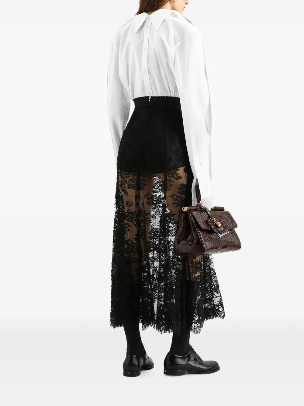 Dolce & Gabbana Chantilly kanten rok Zwart