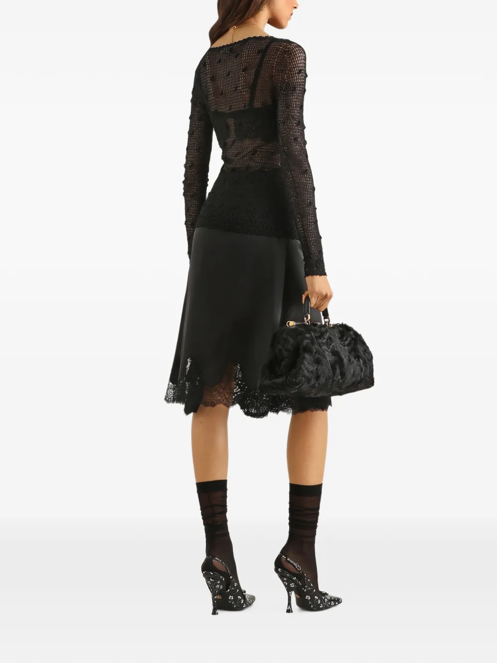 Dolce & Gabbana Zijden satijnen rok Zwart