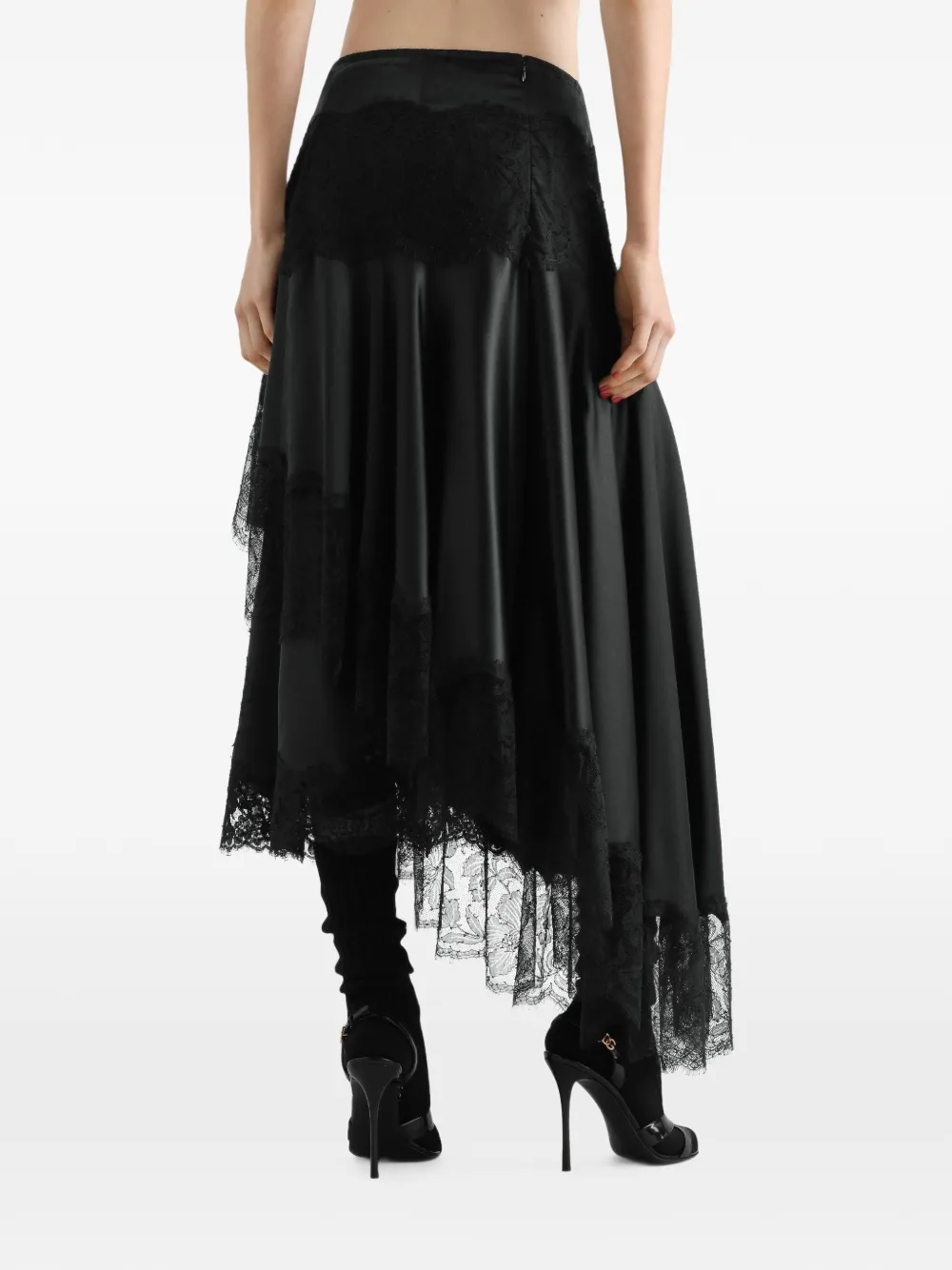 Dolce & Gabbana Rok van zijde-satijn Zwart