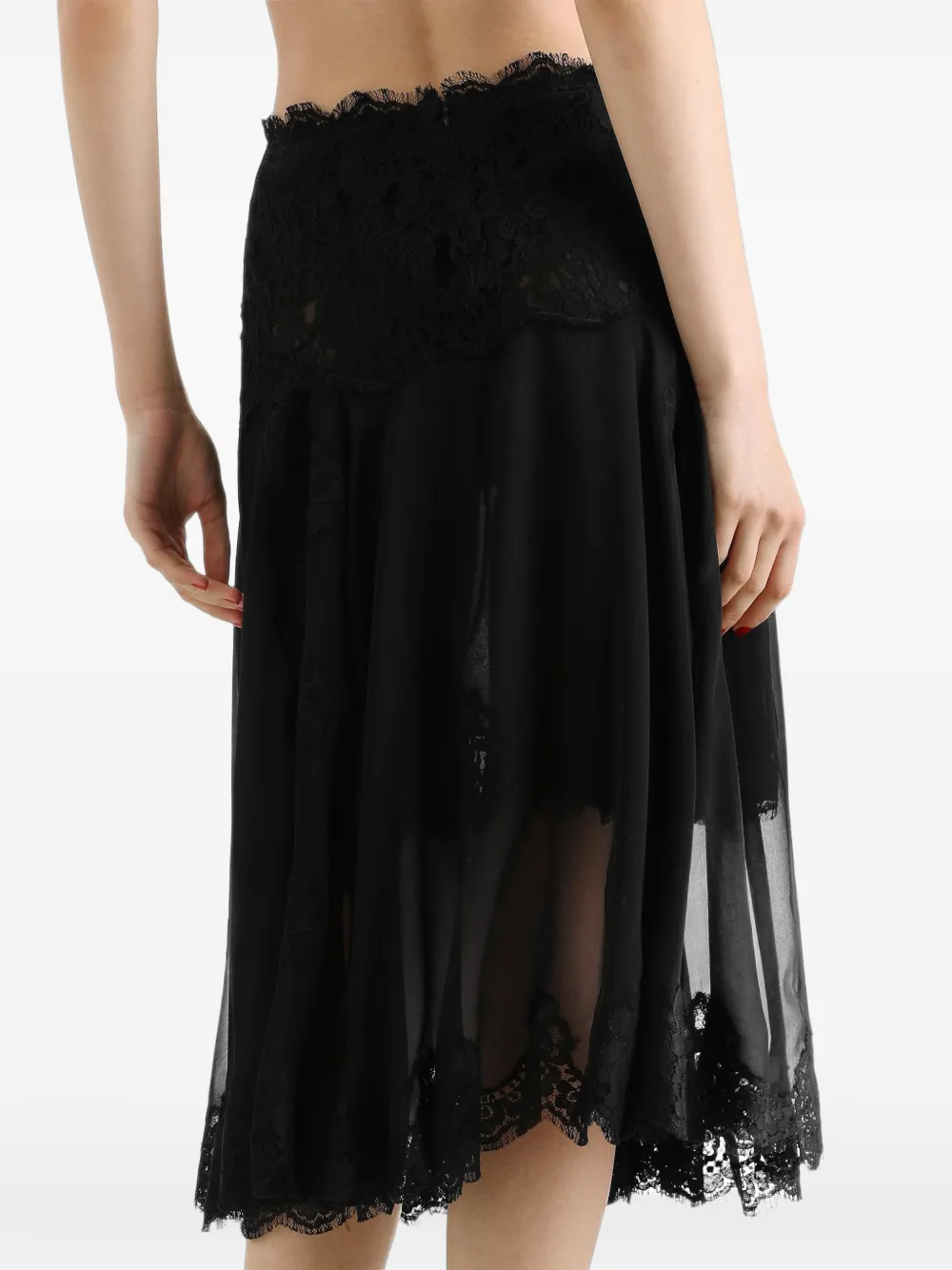 Dolce & Gabbana Zijden midi-rok Zwart